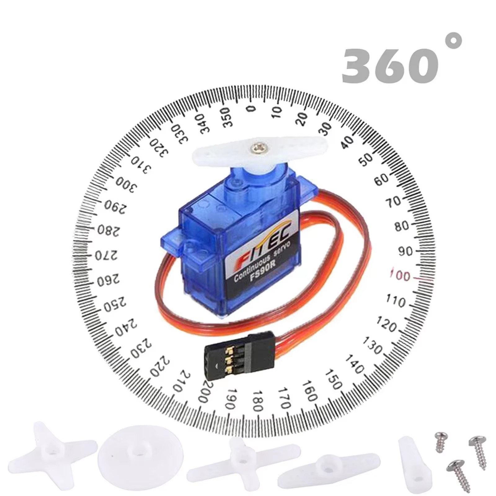 FS90R 9g サーボ 360度連続回転ミニマイクロサーボ - Servo 9G のレビューと価格