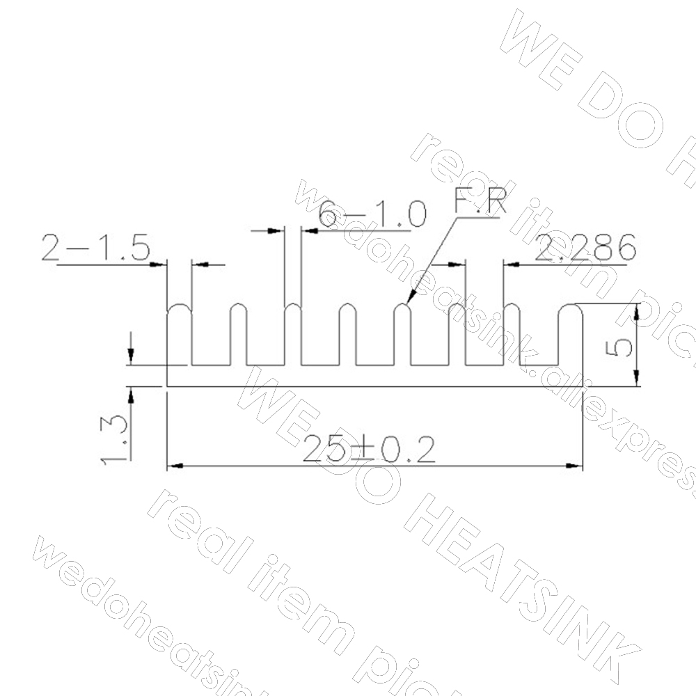 25x25x5mm ブラックヒートシンク、熱伝導性接着テープ - Aluminium Extrusion のレビューと価格