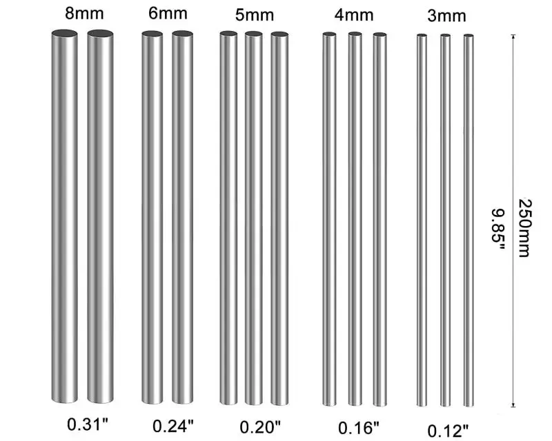 1 〜 5 個のステンレス鋼棒 2 ミリメートル 2.5 ミ - Linear Rod 8Mm のレビューと価格