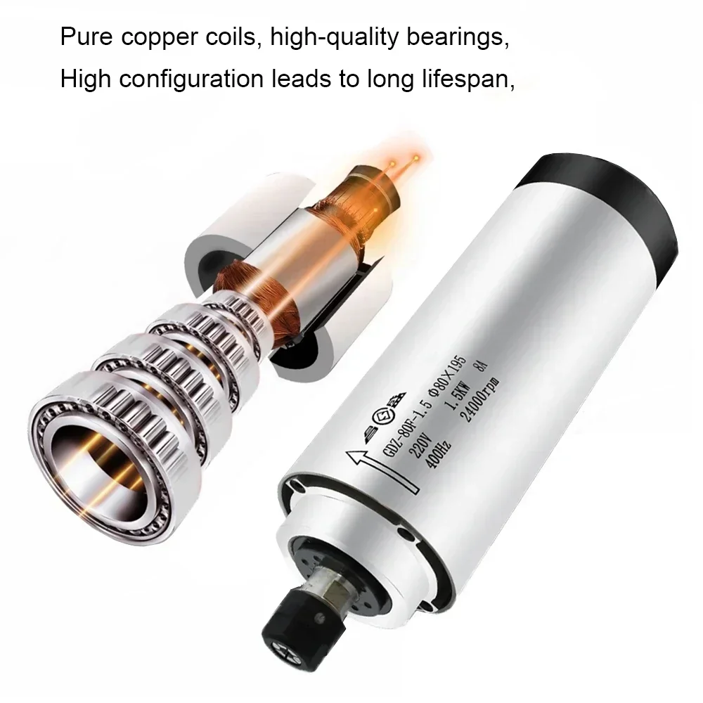 800W、1.5KW、2.2KW CNC空冷スピンドルモータ - Water Cooled Spindle のレビューと価格